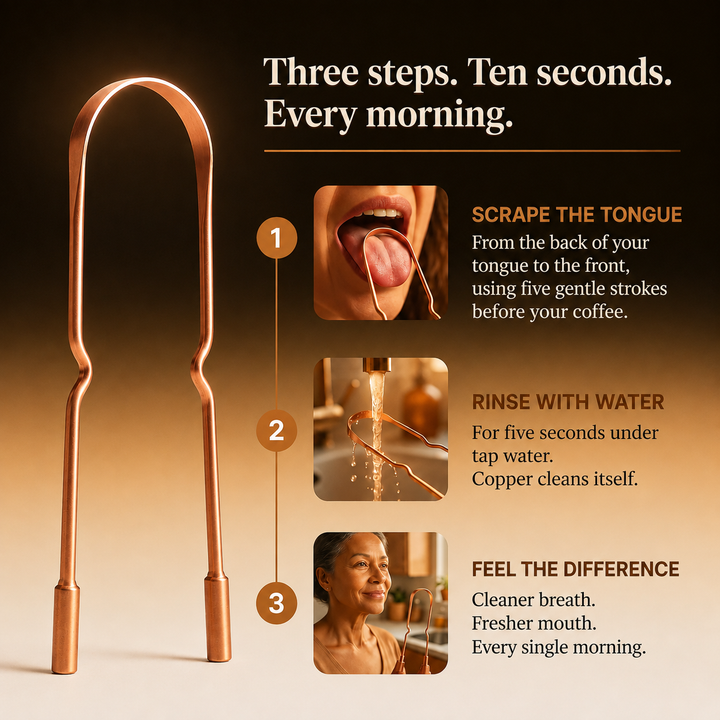 Pure Copper Tongue Scraper