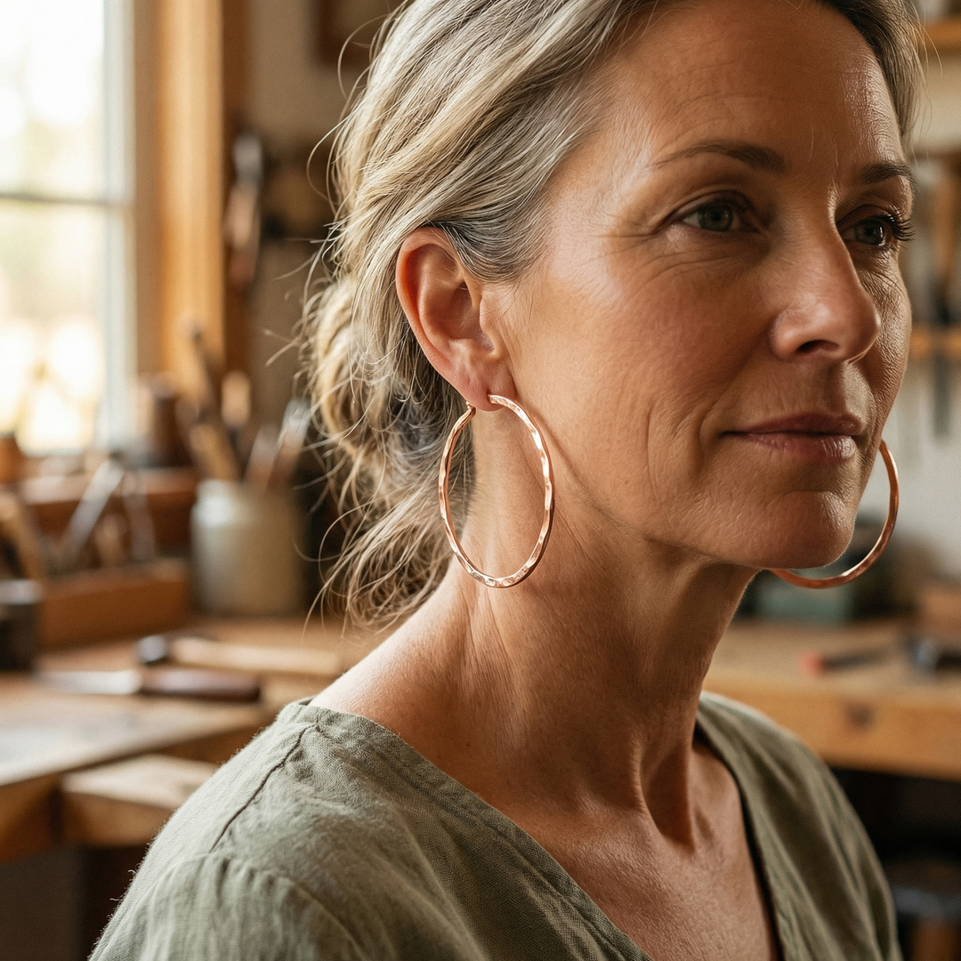 Elaine's Willow Copper Earrings