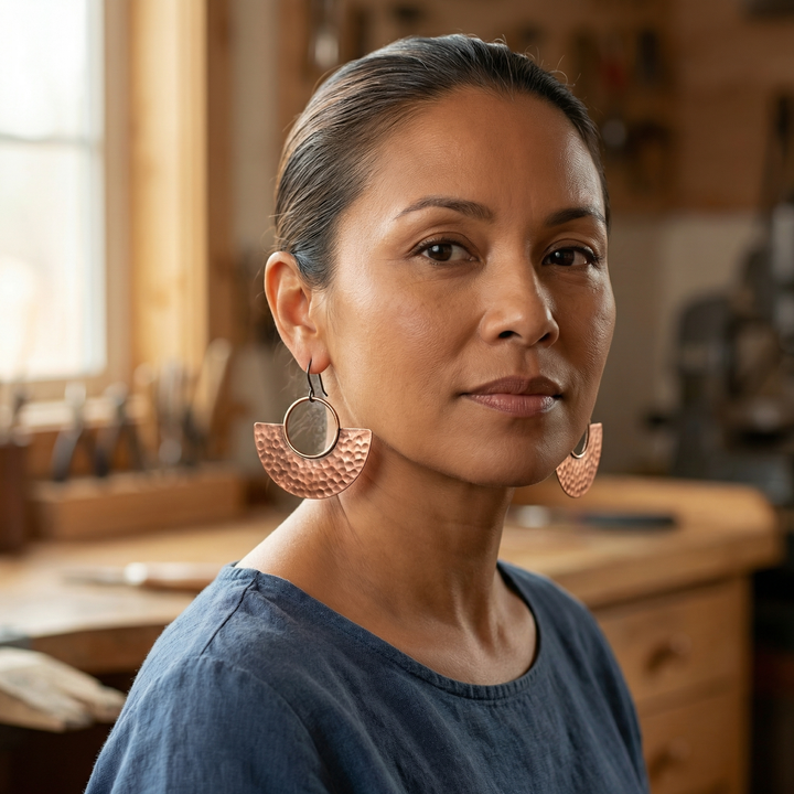 Elaine's Sol Copper Earrings