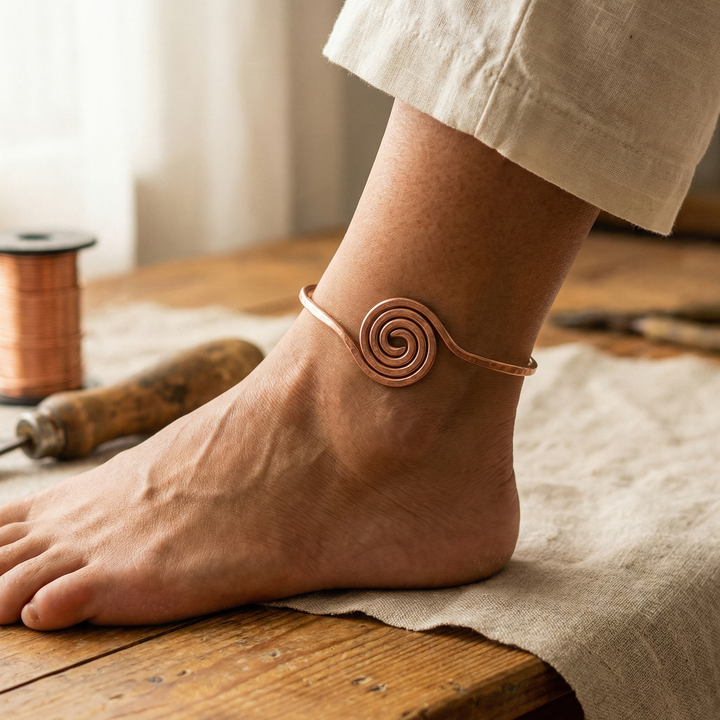 Elaine's Coil Copper Anklet