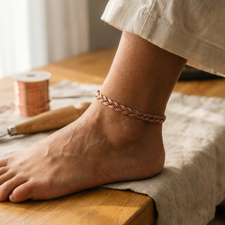 Elaine's Reed Copper Anklet