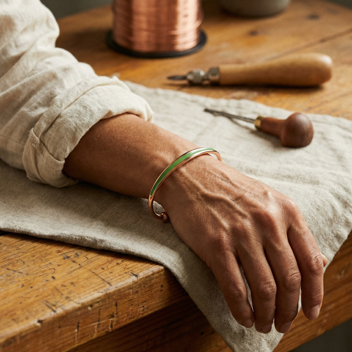 Elaine's Jade Copper Bracelet