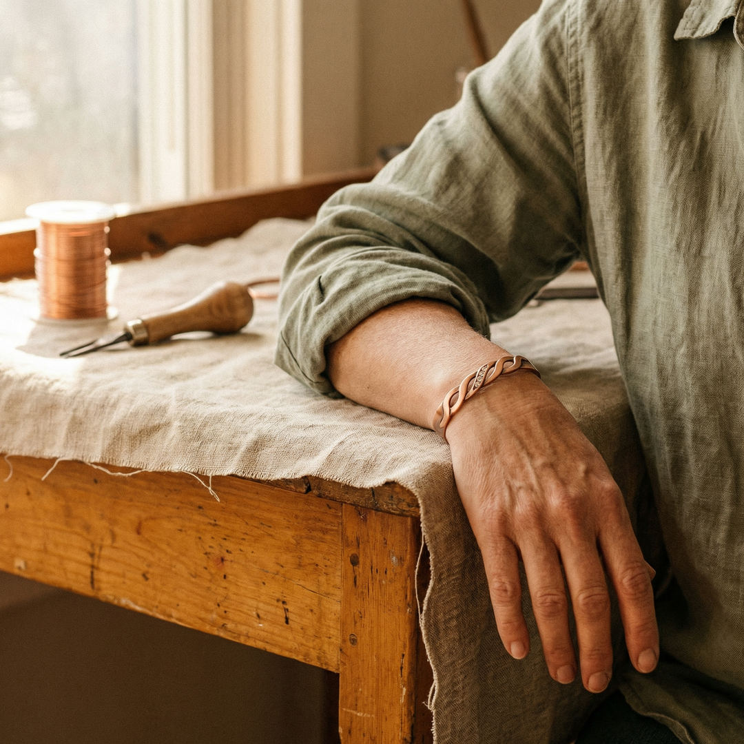 Elaine's Seam Copper Bracelet