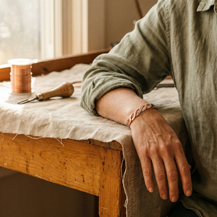 Elaine's Seam Copper Bracelet
