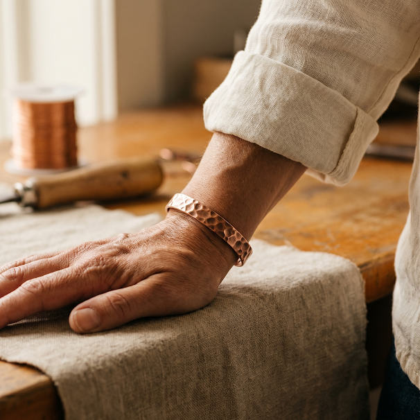Elaine's Furrow Copper Bracelet