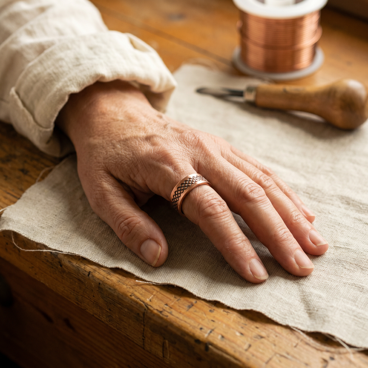 Elaine's Grid Copper Ring