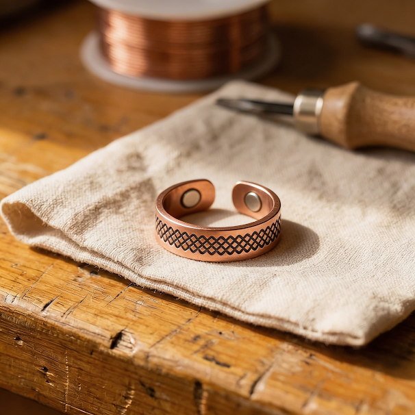 Elaine's Grid Copper Ring