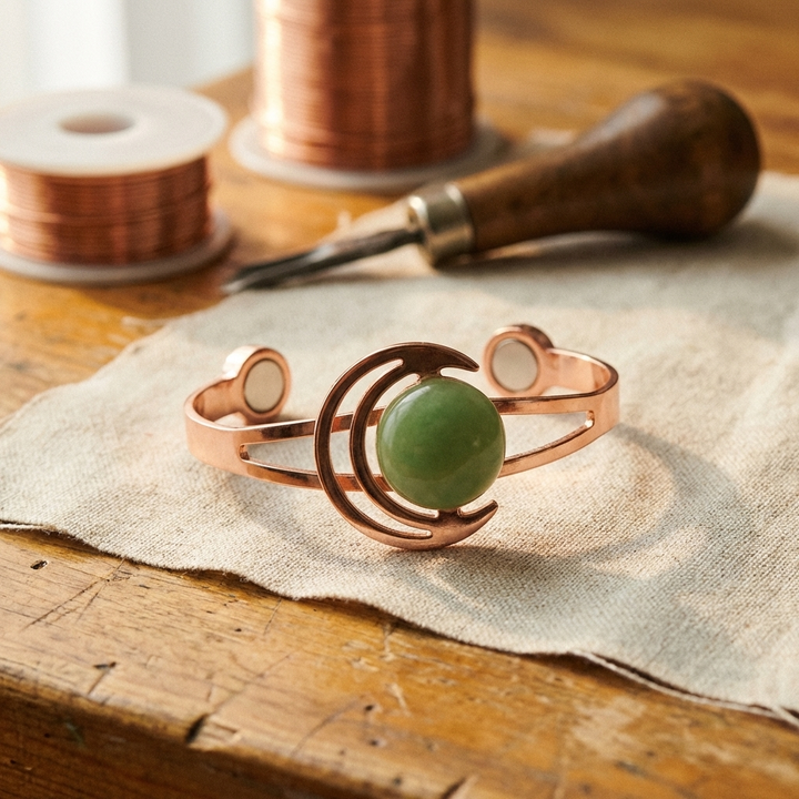 Elaine's Sphere Green Copper Bracelet