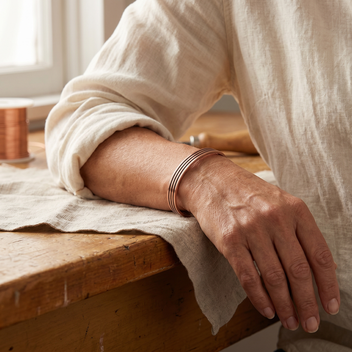 Elaine's Sage Copper Bracelet