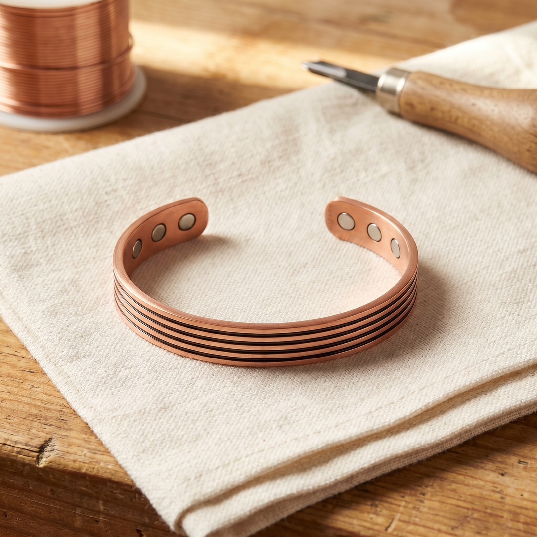 Elaine's Sage Copper Bracelet