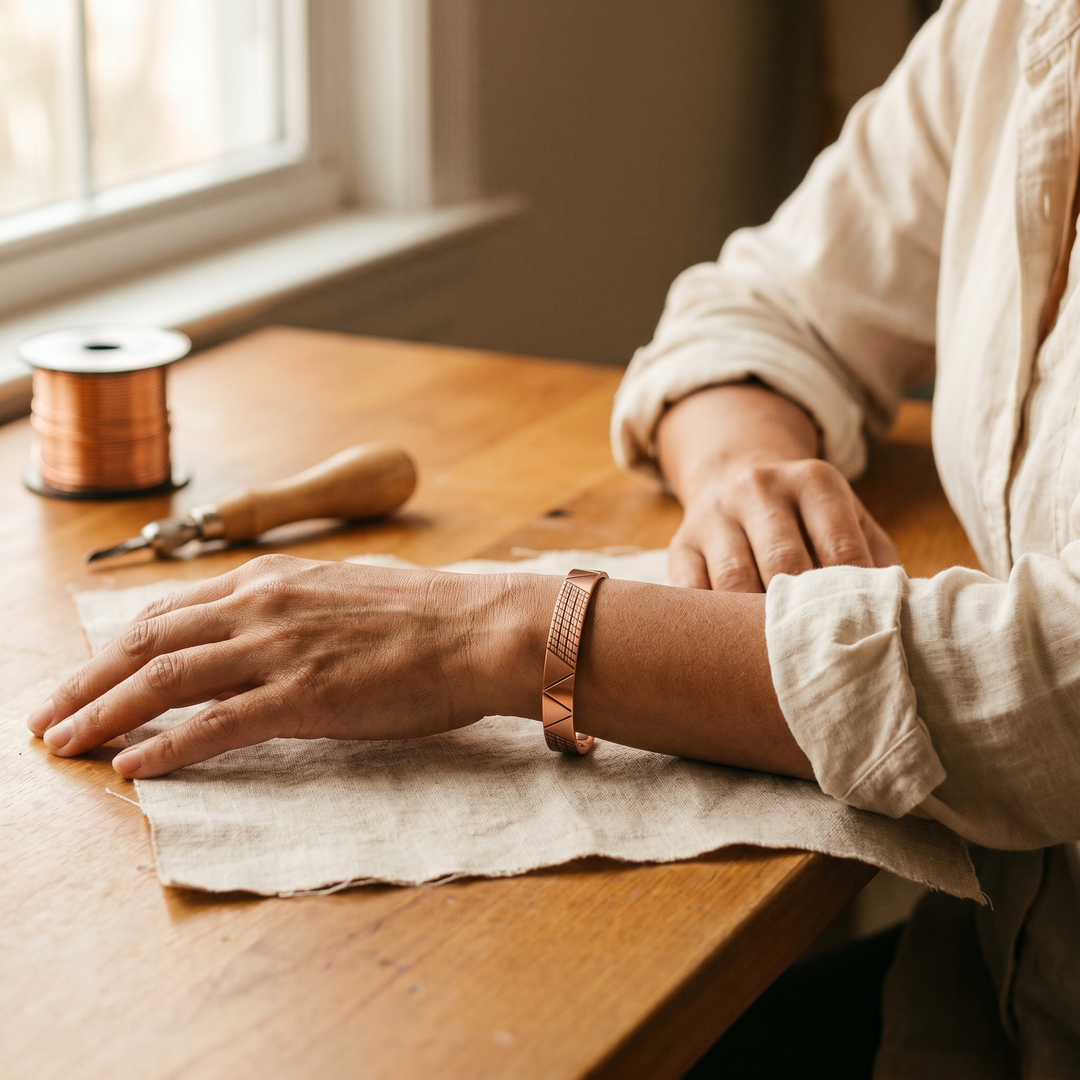 Elaine's Crest Copper Bracelet
