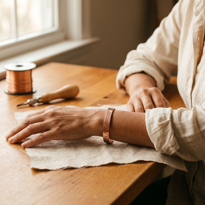Elaine's Crest Copper Bracelet