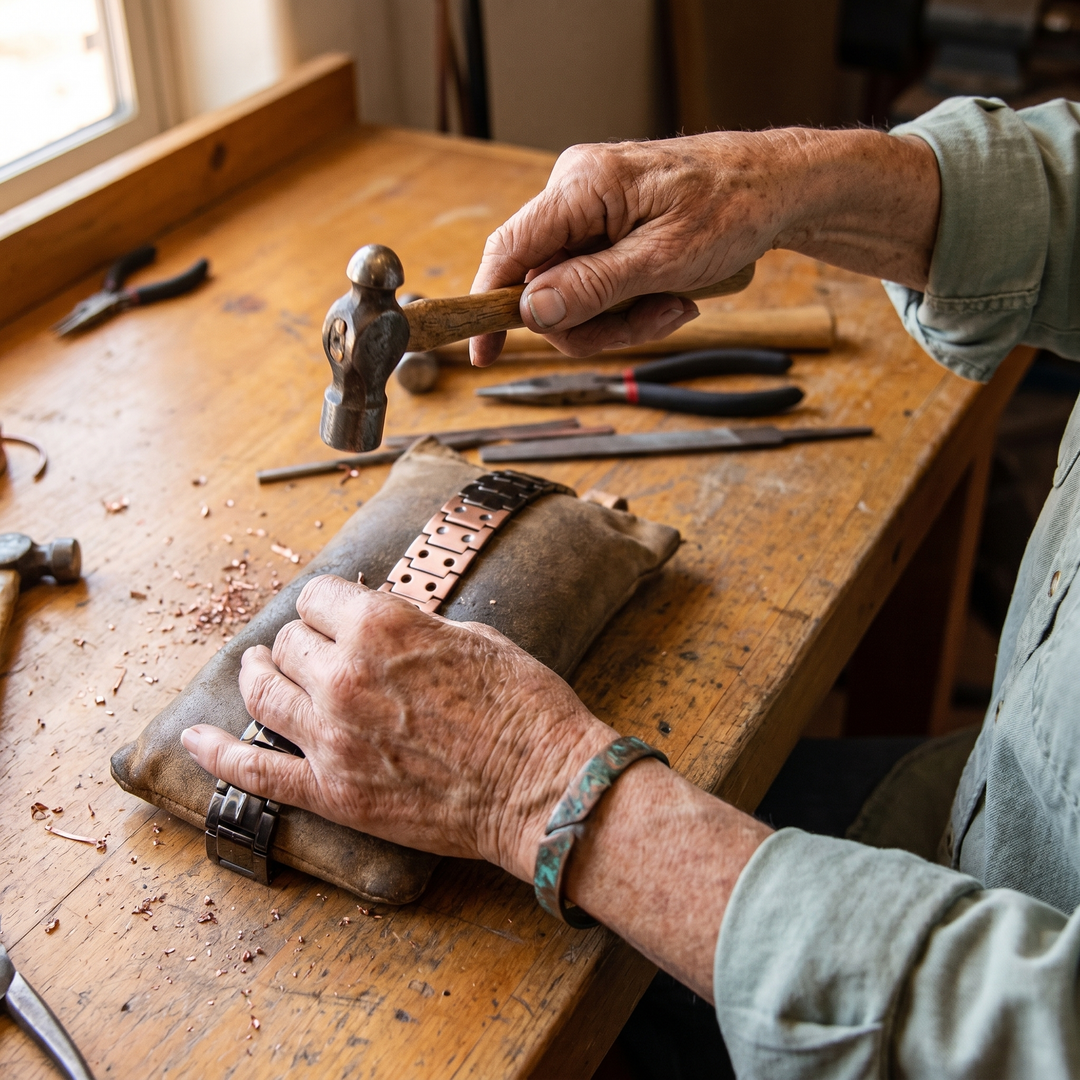 Elaine's Ochre Men's  Copper Bracelet