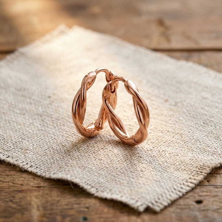 Elaine's Wren Copper Hoop Earrings