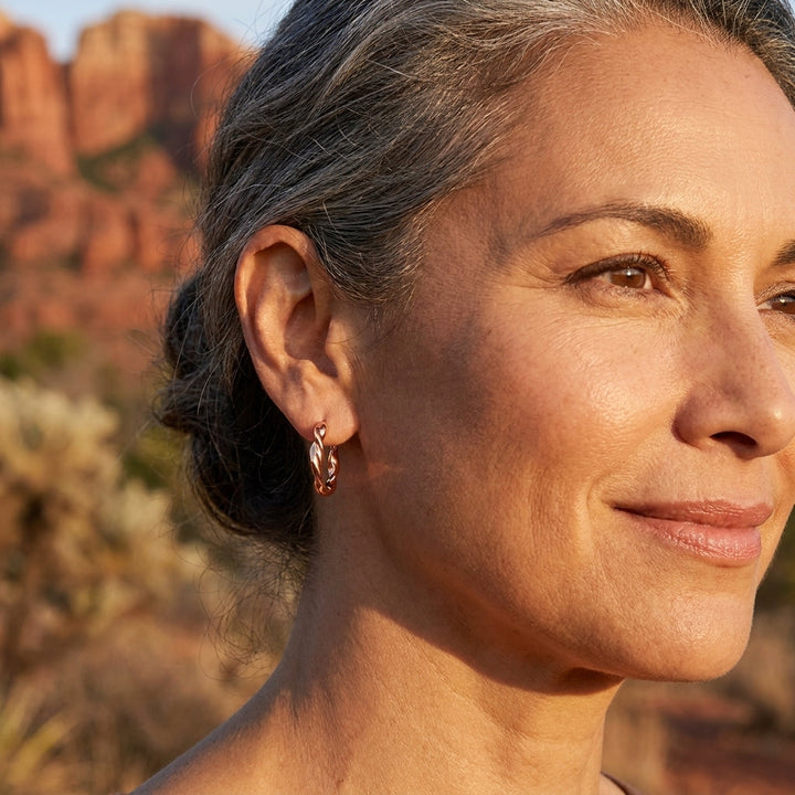 Elaine's Wren Copper Hoop Earrings