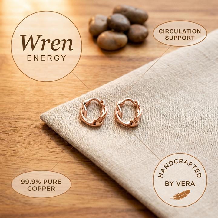 Elaine's Wren Copper Hoop Earrings