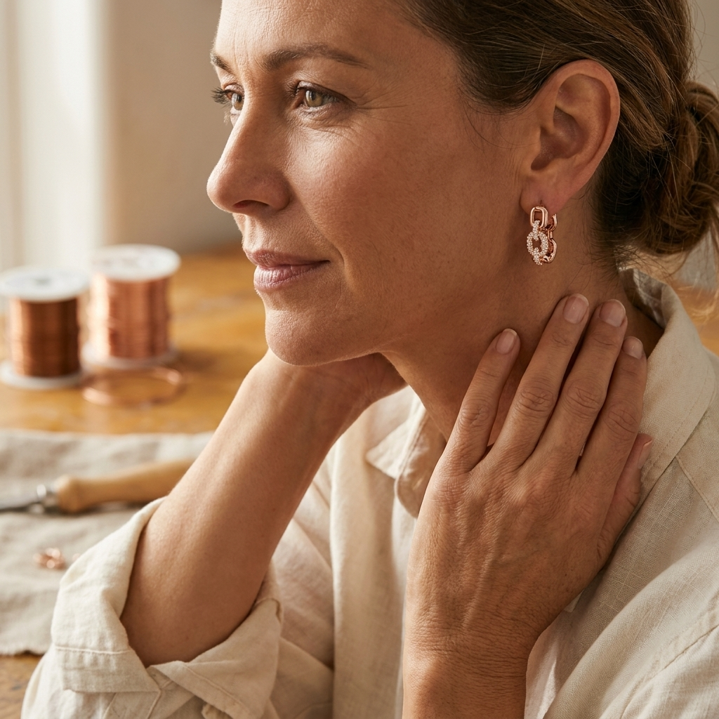 Elaine's Tor Copper Earrings