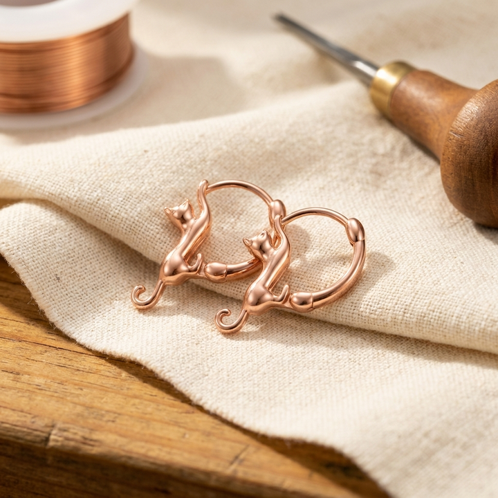 Elaine's Swirl Copper Earrings