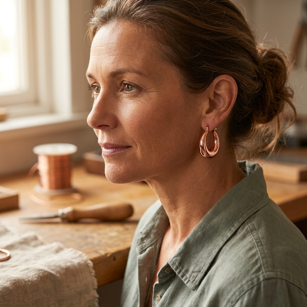 Elaine's Marl Copper Earrings