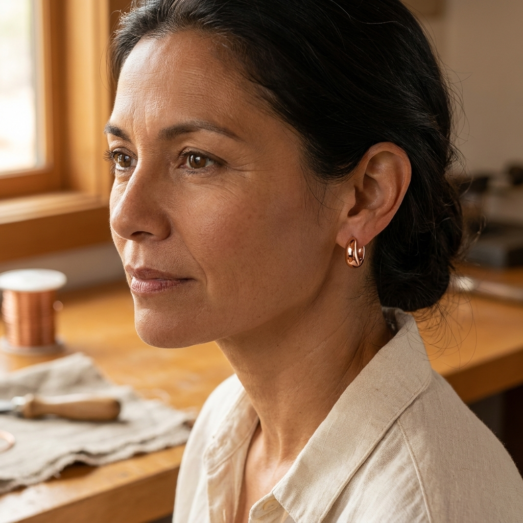 Elaine's Linnet Copper Hoop Earrings