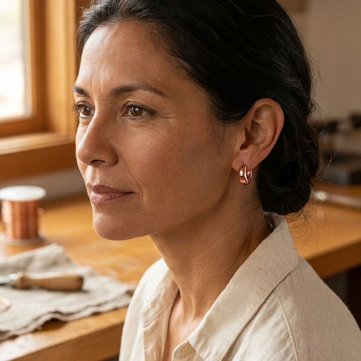 Elaine's Linnet Copper Hoop Earrings