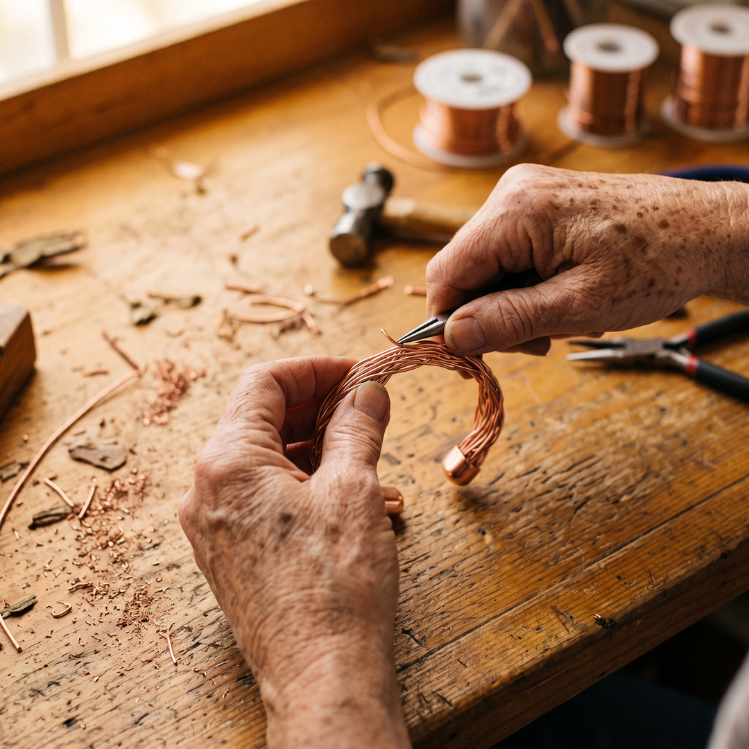 Elaine's Elm Copper Cuff Bracelet