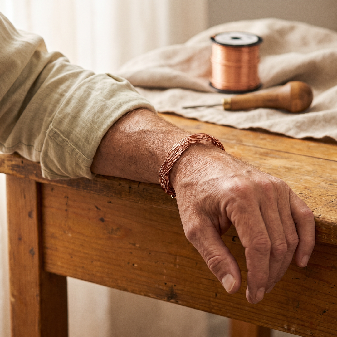Elaine's Elm Copper Cuff Bracelet