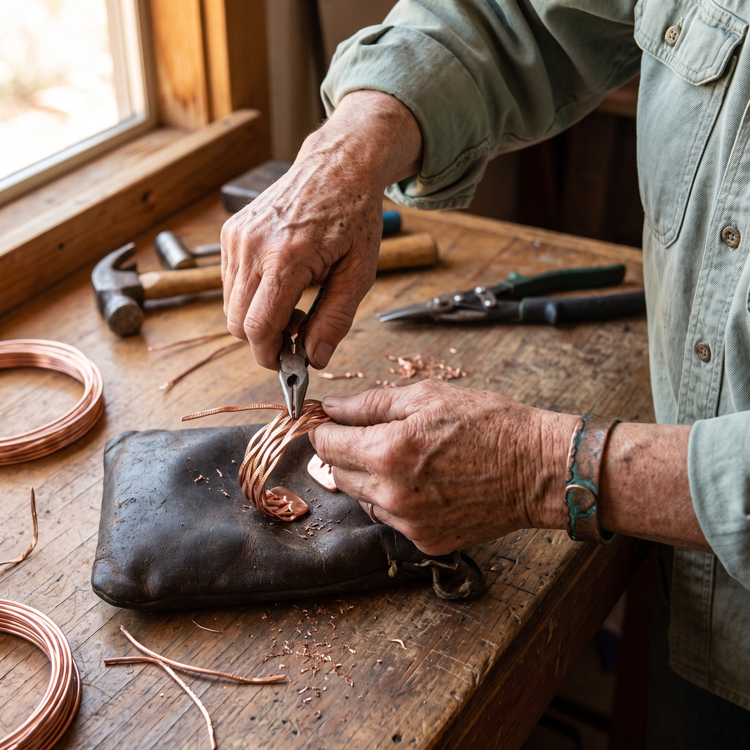 Elaine's Wisp Copper Bracelet