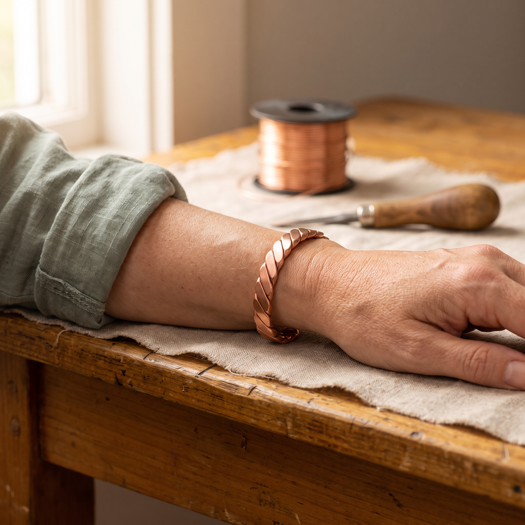 Elaine's Moss Copper Bracelet